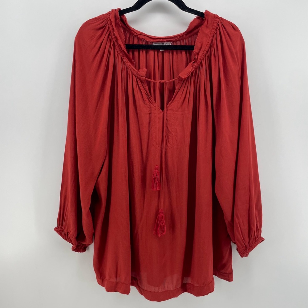 Crosstree Lane Blouse Cranberry Flowy L